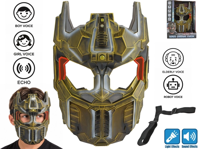 Gele TransforMACHINES-masker met stemvervormer, licht- en geluidseffecten