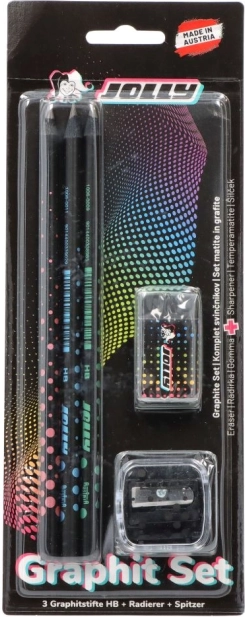 Set potloden, gum en puntenslijper 3-in-1 Jolly Next Gen