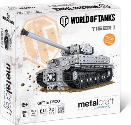 Metalcraft World of Tanks metalen model van de Tiger I-tank