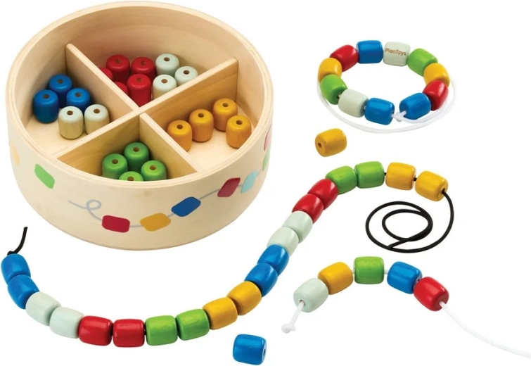 PlanToys kralen rijgen in een box
