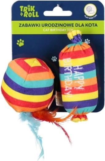Verjaardagsset kattenspeeltjes 2 stuks
