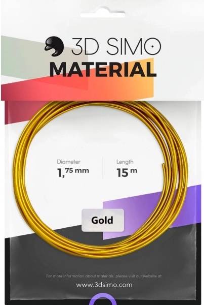 Filament real gold 1,75 mm voor 3d pennen en printen – goud, 15 m
