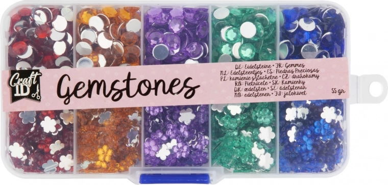 Set van kleurrijke decoratieve edelstenen