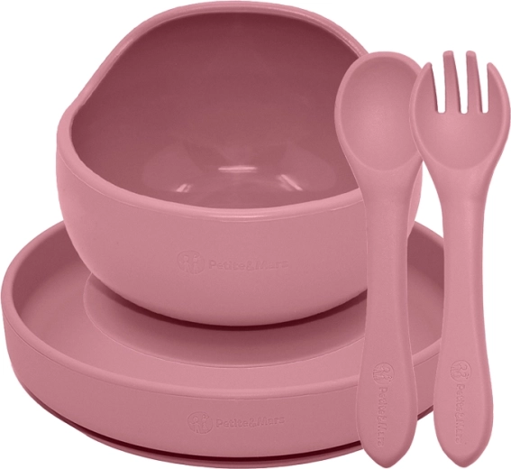 Petite&Mars siliconen eetset Take&Match 3 stuks dusty pink 6m+