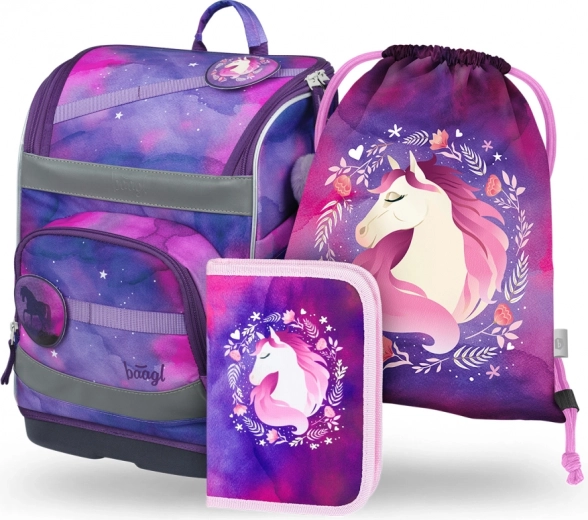 BAAGL schoolset Zippy Plus Paard - schooltas, etui, gymzak