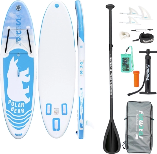 FunWater opblaasbaar paddleboard POLAR BEAR 10'6 set