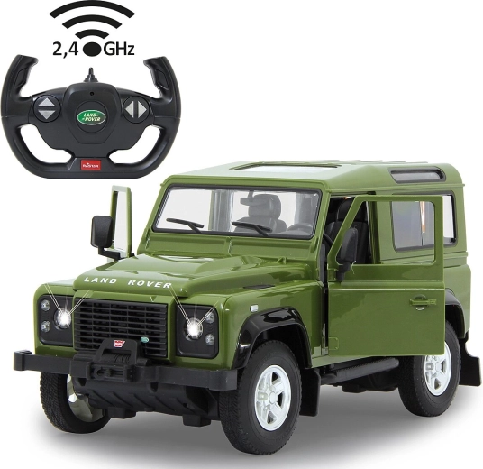 Jamara Land Rover Defender RC-auto 1:14 groen 2,4 GHz met LED en openslaande deuren