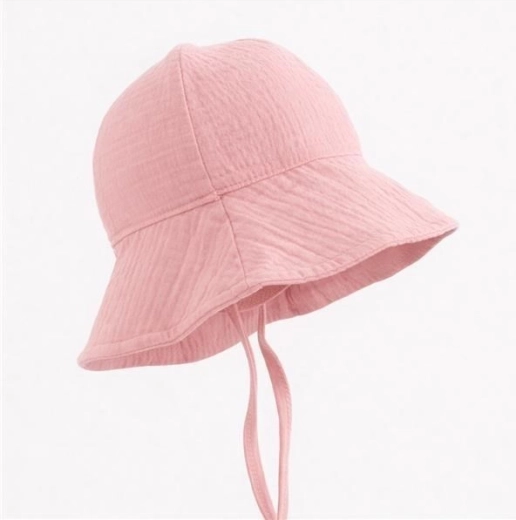 New Baby muselinen kinderhoedje roze