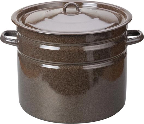 Gemailleerde pot met deksel 20 l, bruin