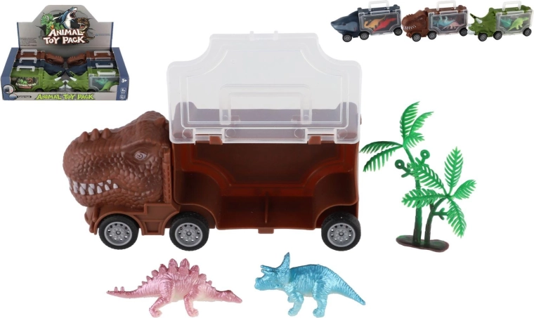 Dinosaurus vrachtwagen met accessoires 16 × 7 cm