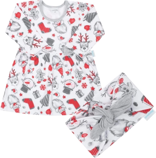 babyjurkje van katoen met haarband New Baby Christmas 62 (3–6 maanden)