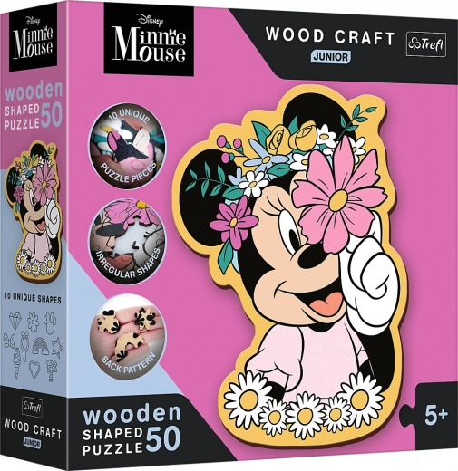 Houten puzzel junior In de wereld van Minnie 50 stukjes