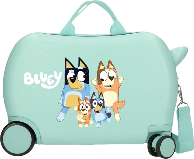 Kinderzitkoffer op wielen Bluey turquoise 45 cm