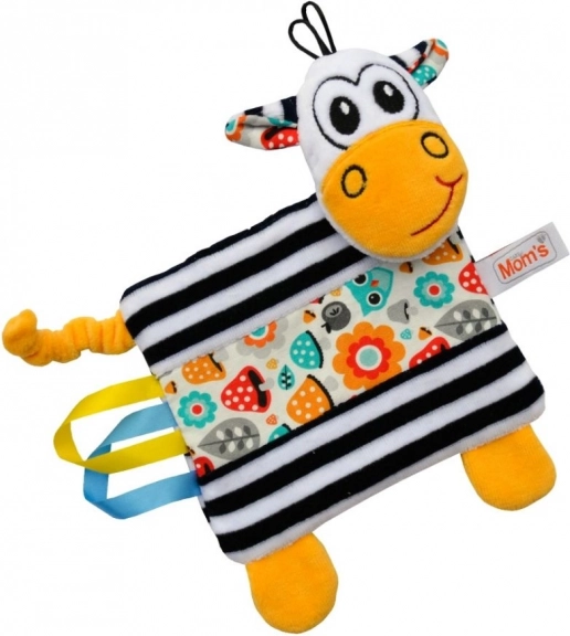 Pluchen zebra met labeltjes