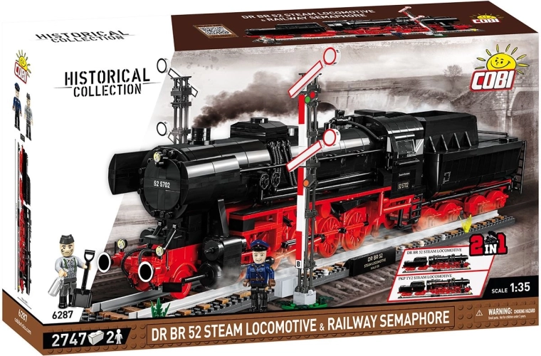 Cobi DR BR 52 stoomlocomotief en seinpaal 2-in-1 1:35