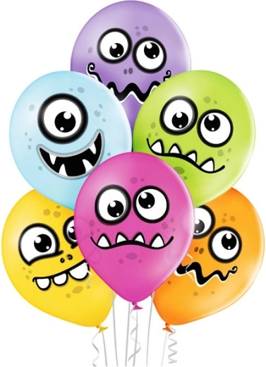 Latexballon Belbal 12" vrolijke monstertjes - 1 stuk