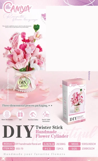 Set zachte bloemen voor het maken van een roze boeket