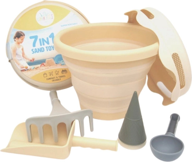 Compactoys opvouwbare zandset 7-in-1 beige