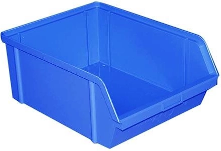 Afschuinde opbergbak 40 kg, 400 × 300 × 162 mm, blauw