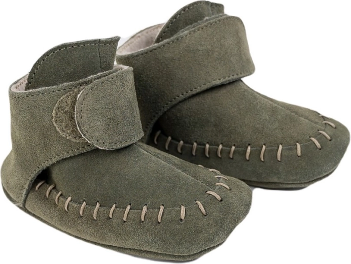 Lodger Walker leren mocassinsloffjes olivine (15–18 maanden)