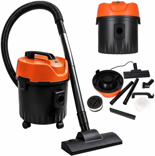 Werkplaatsstofzuiger voor droog en nat zuigen met blaasfunctie, 15 l, 1400 W