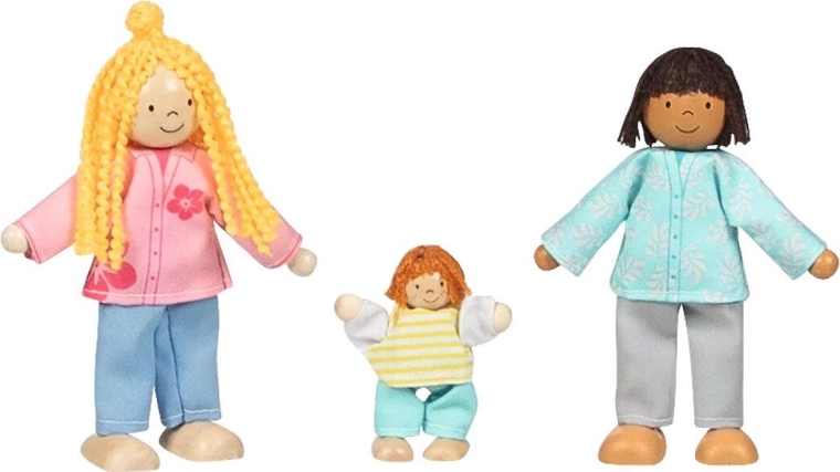 Flexibele houten familiefiguren van Goki