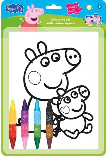 Kleurset met dubbelzijdige waskrijtjes Peppa Pig
