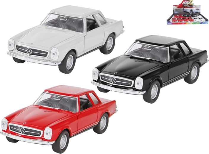 Metalen model MERCEDES-BENZ 230 SL 1963 Welly 1:34–39 met te openen deuren en pull-back aandrijving