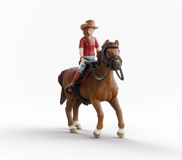 Schleich Horse Club Hannah en het paard Cayenne – beweegbare figuur van ruiter en ruin