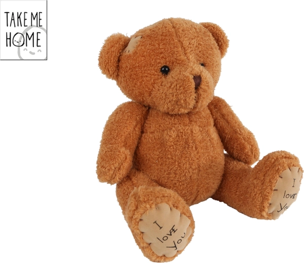 Zittende pluche beer Take Me Home 25 cm