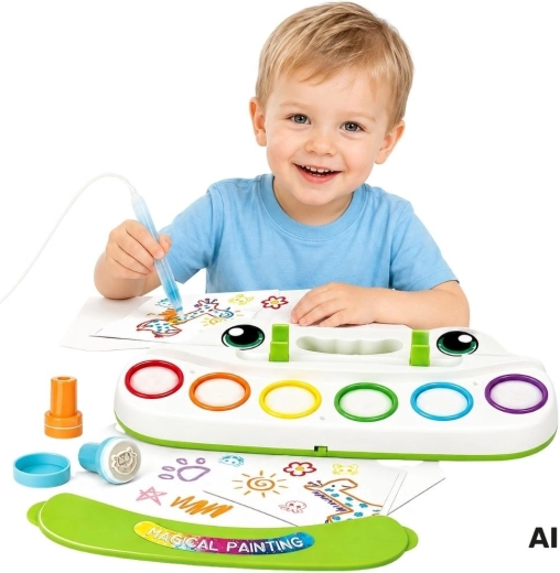 WOOPIE creatieve tekenset met lichtgevende penseel en stempels