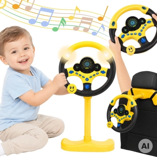 Woopie interactieve kinder-stuur met licht geel - 1 stuk