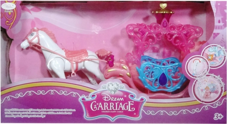 Koets met paard voor poppen met lichteffecten