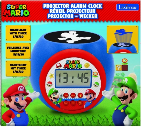 Wekker met projector Super Mario