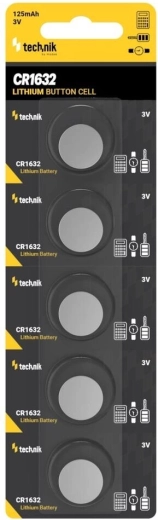 Lithium knoopcelbatterij Technik Platinum CR1632 3V – verpakking 5 stuks