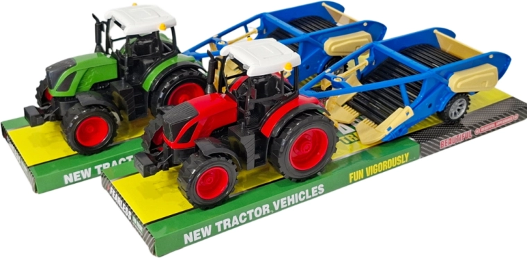 Tractor met aankoppelbare aardappelrooimachine