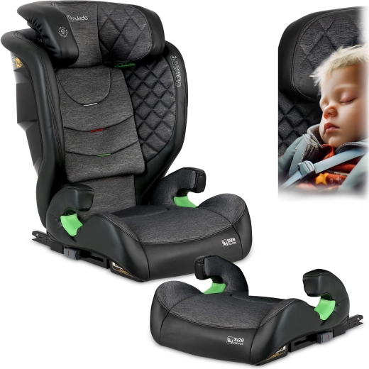 Kinderautostoel Nukido Louis 100–150 cm ISOFIX, zwart-grijs
