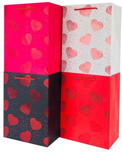Papieren cadeauzak Toro met hartjes 32 × 26 × 12 cm