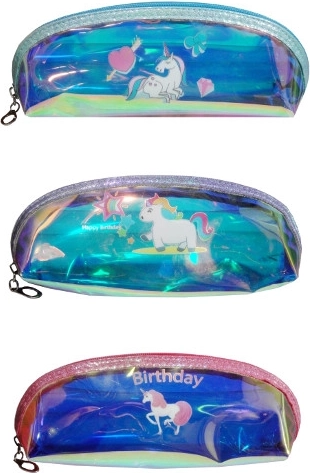 Holografische etui met één vak en een eenhoorn