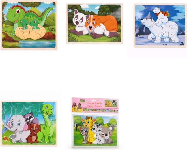 Houten puzzel dieren 22,5 × 14,5 cm