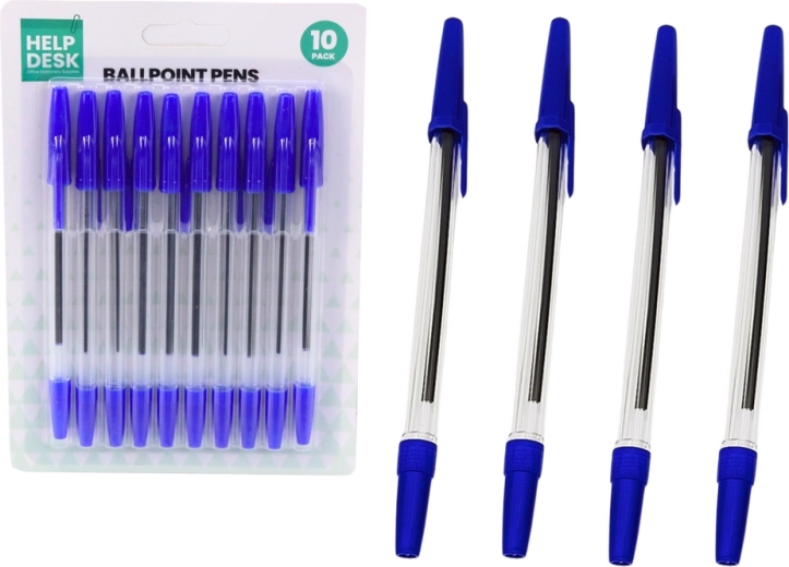 Set van klassieke blauwe balpennen 10 stuks