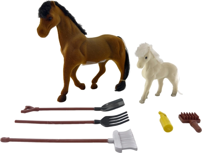 PLEJO merrie met veulen en accessoires