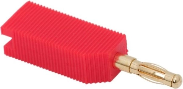 Vergulde banaanstekker, rood, voor 4mm-kabels