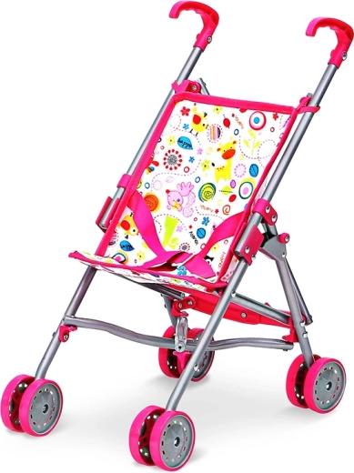 Paraplukinderwagen - roze met afbeeldingen