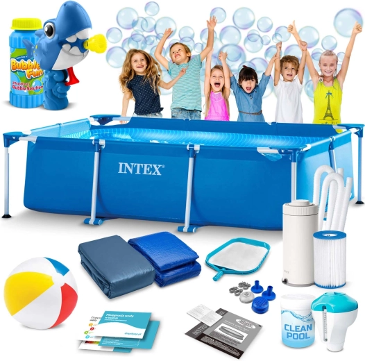 Tuinframezwembad 300 × 200 × 75 cm INTEX + gratis bubbelblazer