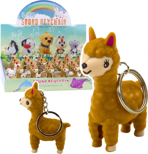 Lama sleutelhanger met LED-zaklamp en geluid