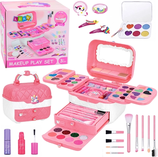 Kinder cosmeticakoffertje met eenhoorn – roze set 72 stuks