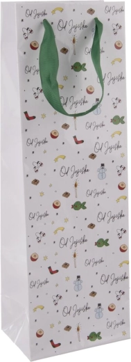 Cadeaupapieren wijnfleszak „Van de Kerstman”