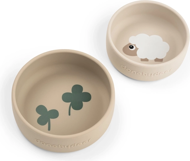 Done by Deer set siliconen schaaltjes Sheepy zandkleur 2 stuks