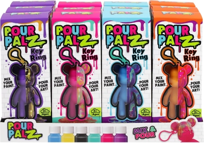 Pour palz creatieve set om verf te gieten – beer sleutelhanger